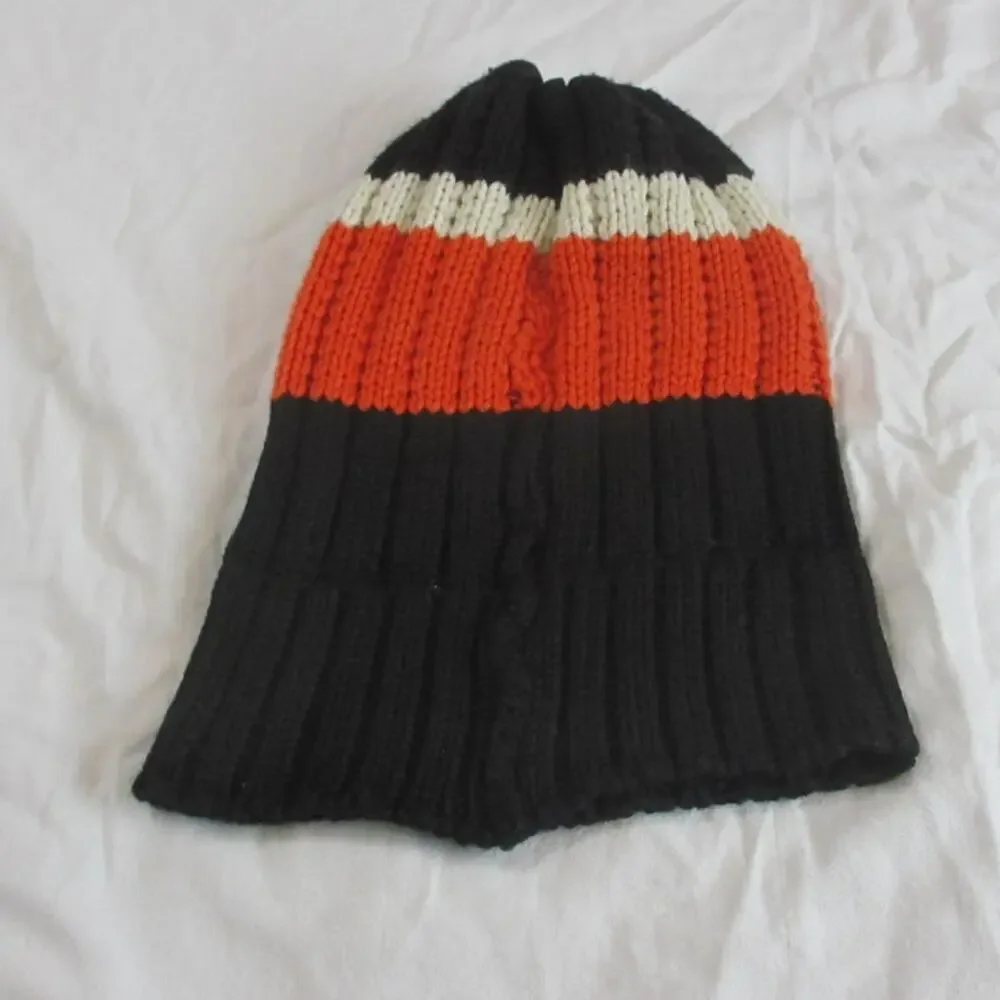 NFL Team Apparel Cincinnati Bengals OS Orange Black White Beanie Winter Hat